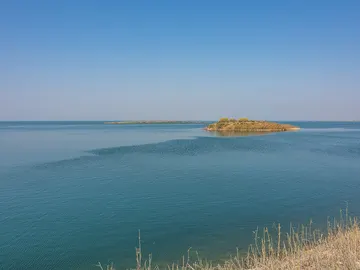 Keenjhar Lake near Thatta on a clear winter day