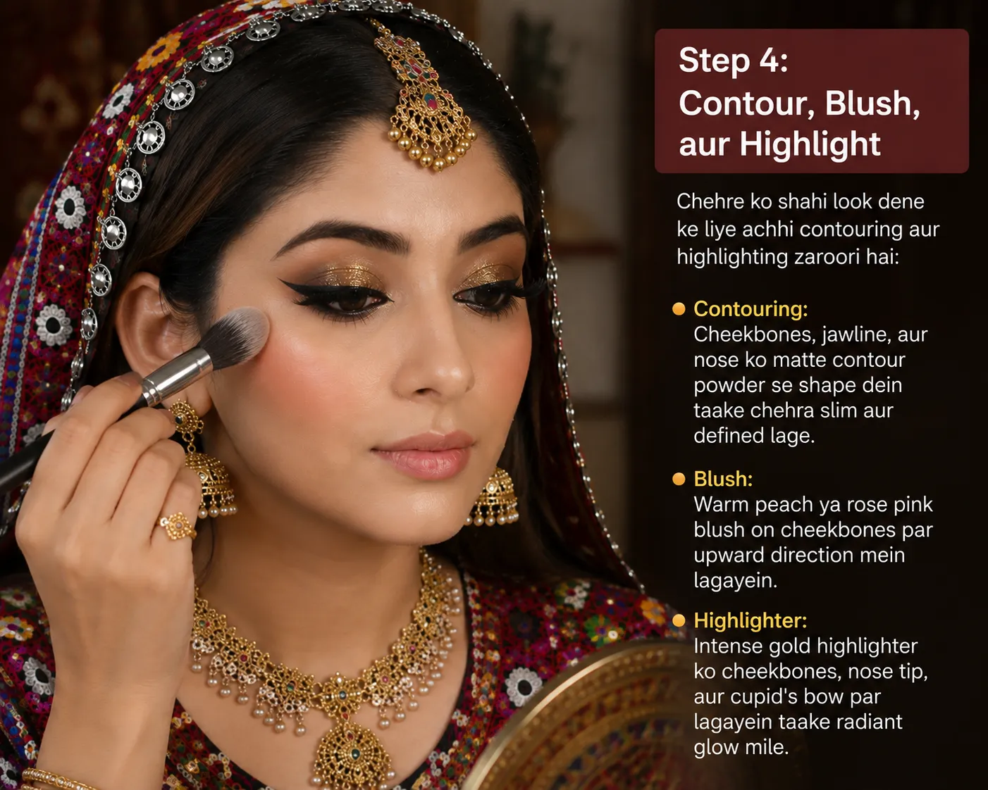 Contour, Blush, aur Highlight