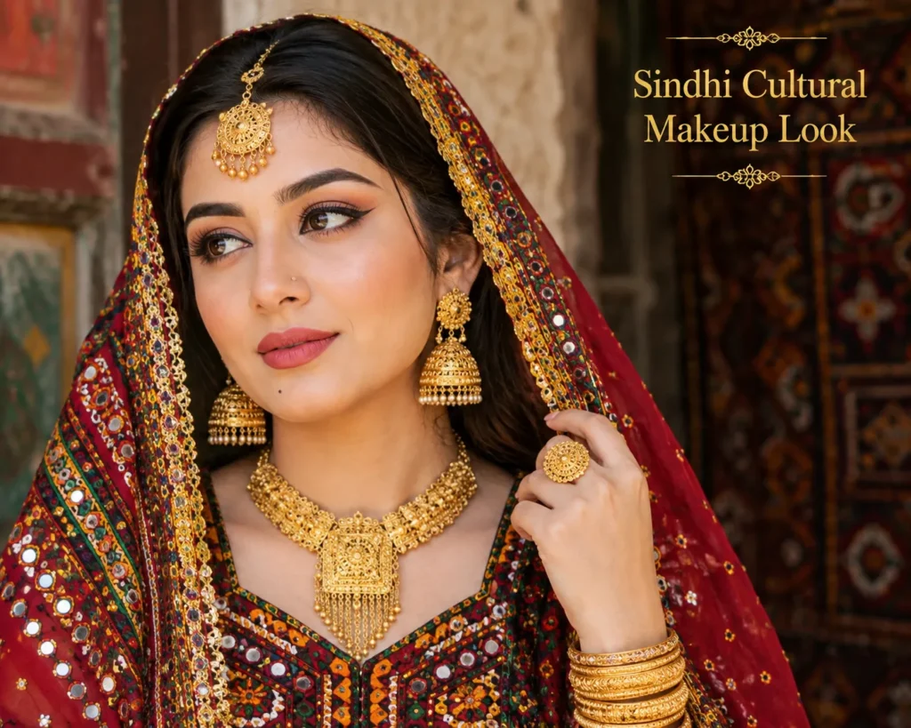 Perfect Sindhi Cultural Makeup Look