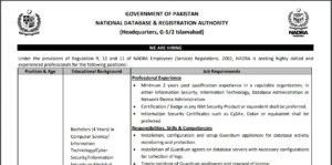 NADRA Assistant Director Database Security Jobs 2026