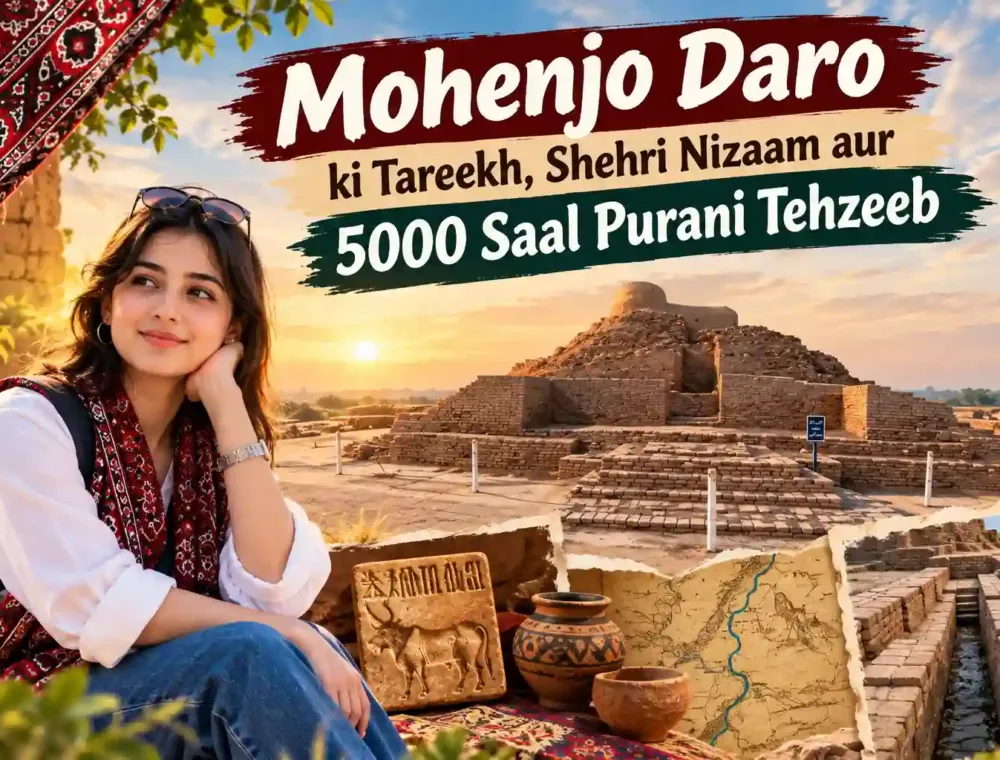 AI illustration: Ruins of Mohenjo-daro, the ancient Indus Civilization city in Larkana, Sindh