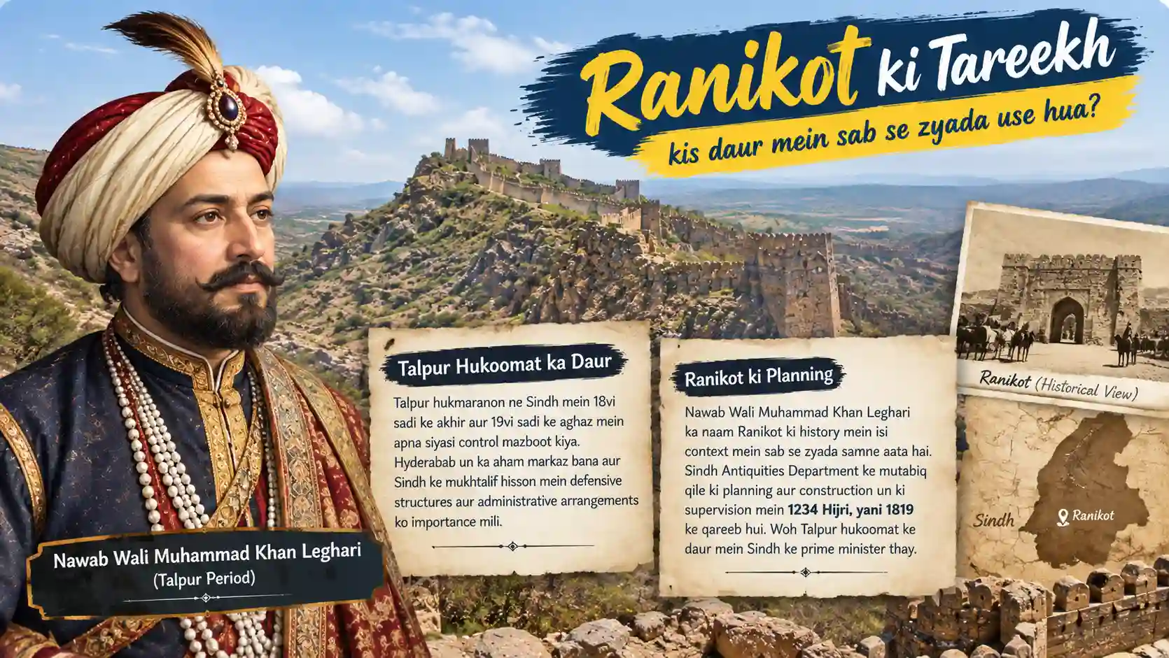 Nawab Wali Muhammad Khan Leghari ka naam Ranikot