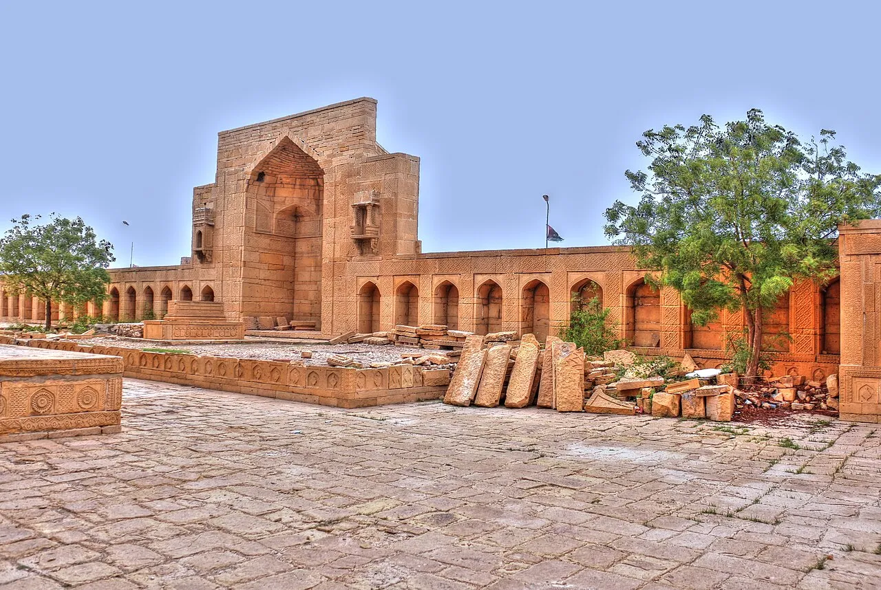 Two-storey stone tomb of Nawab Isa Khan Tarkhan the Younger at Makli