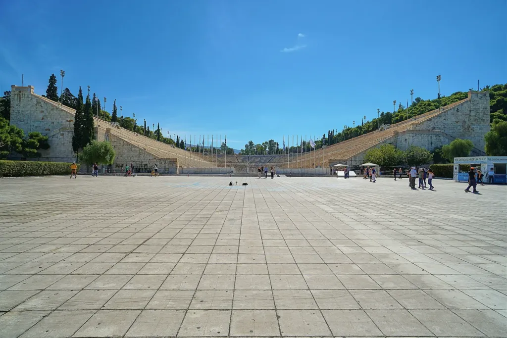 The marble Panathenaic Stadium in Athens, Greece