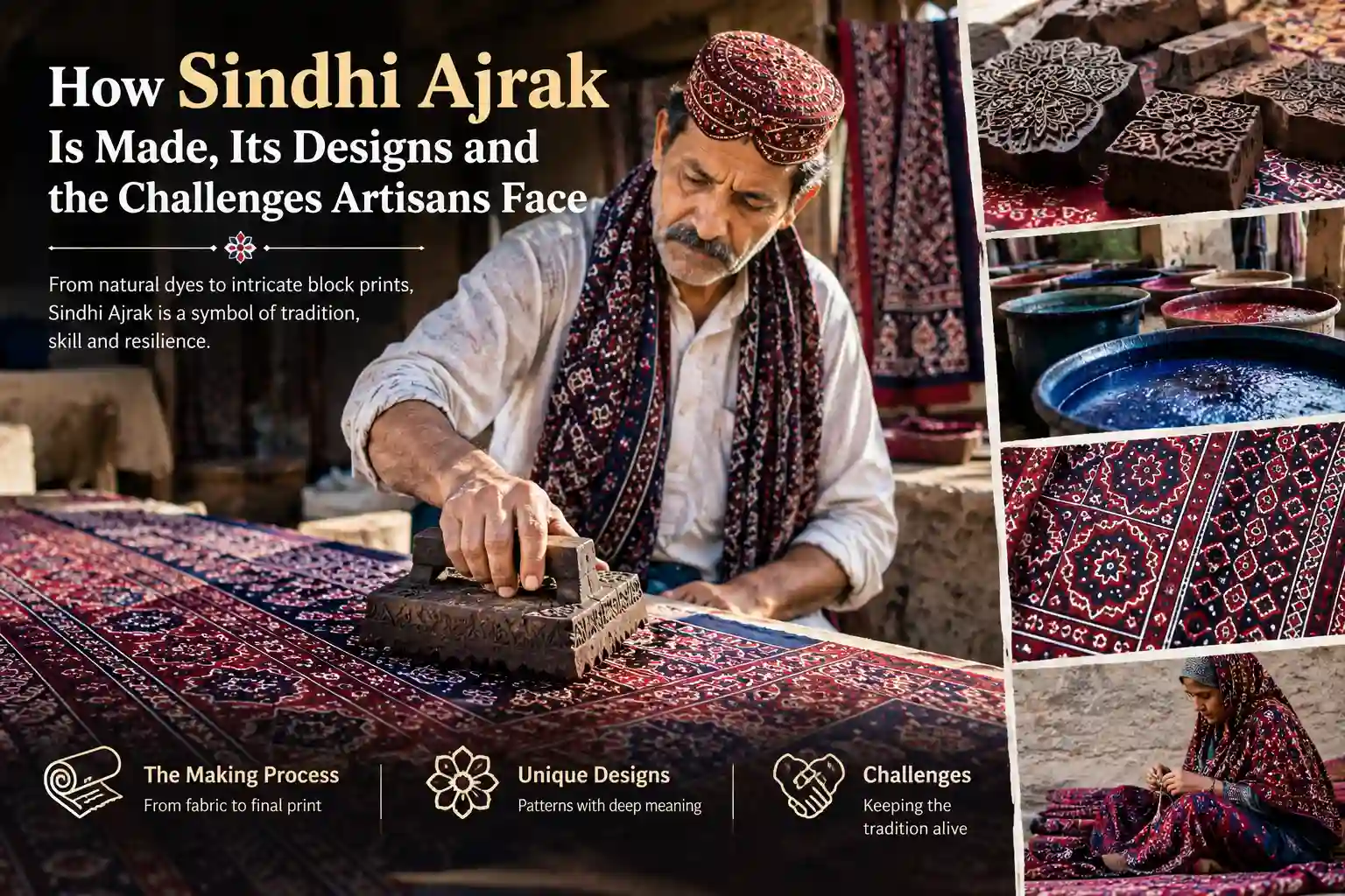 people behind traditional Ajrak