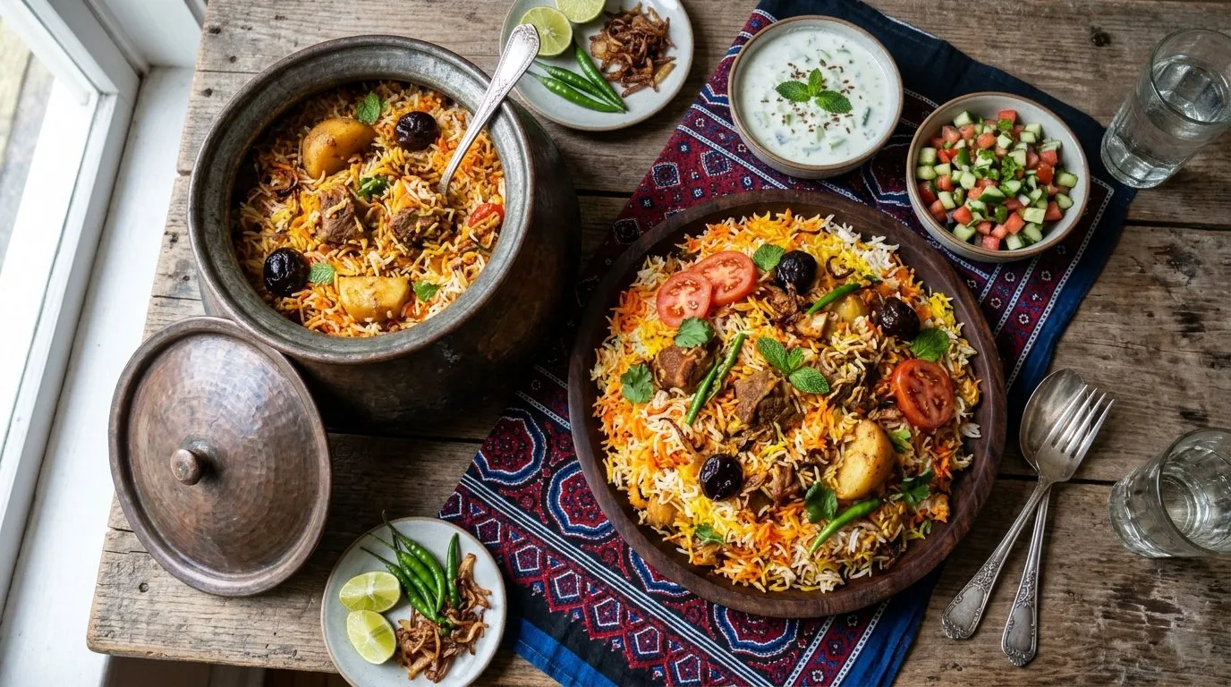 Sindhi Biryani Recipe: Authentic Mutton Biryani with Potatoes and Aloo Bukhara